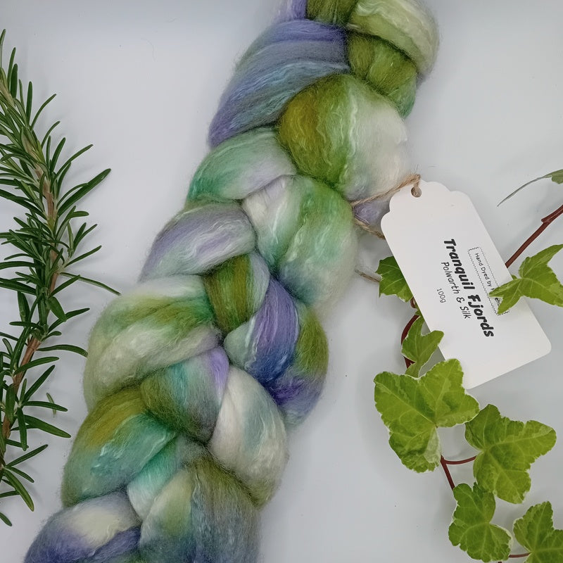 hand dyed polwarth and silk