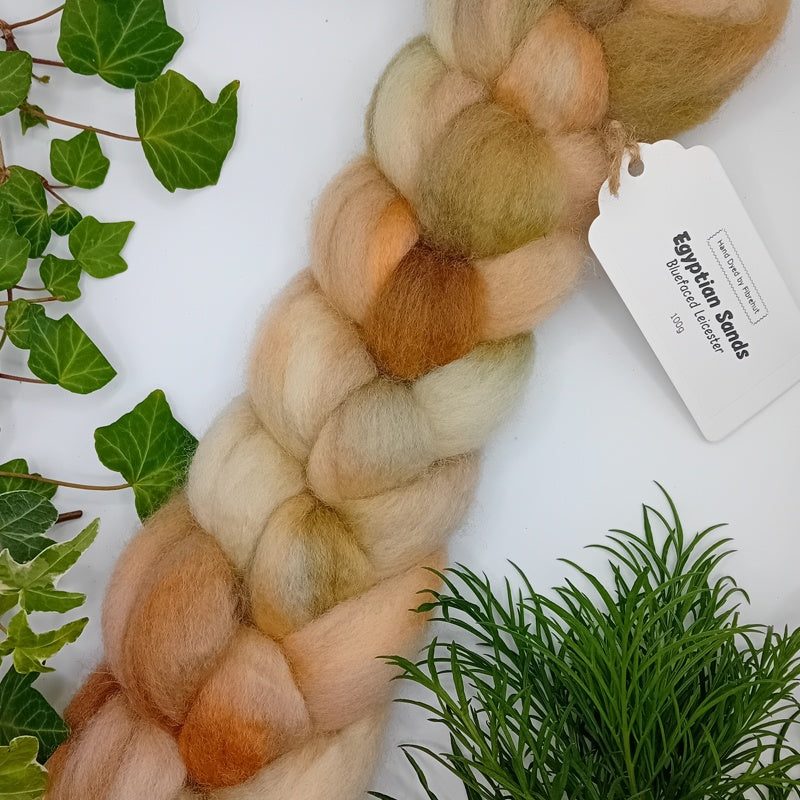 hand dyed bfl combed wool top