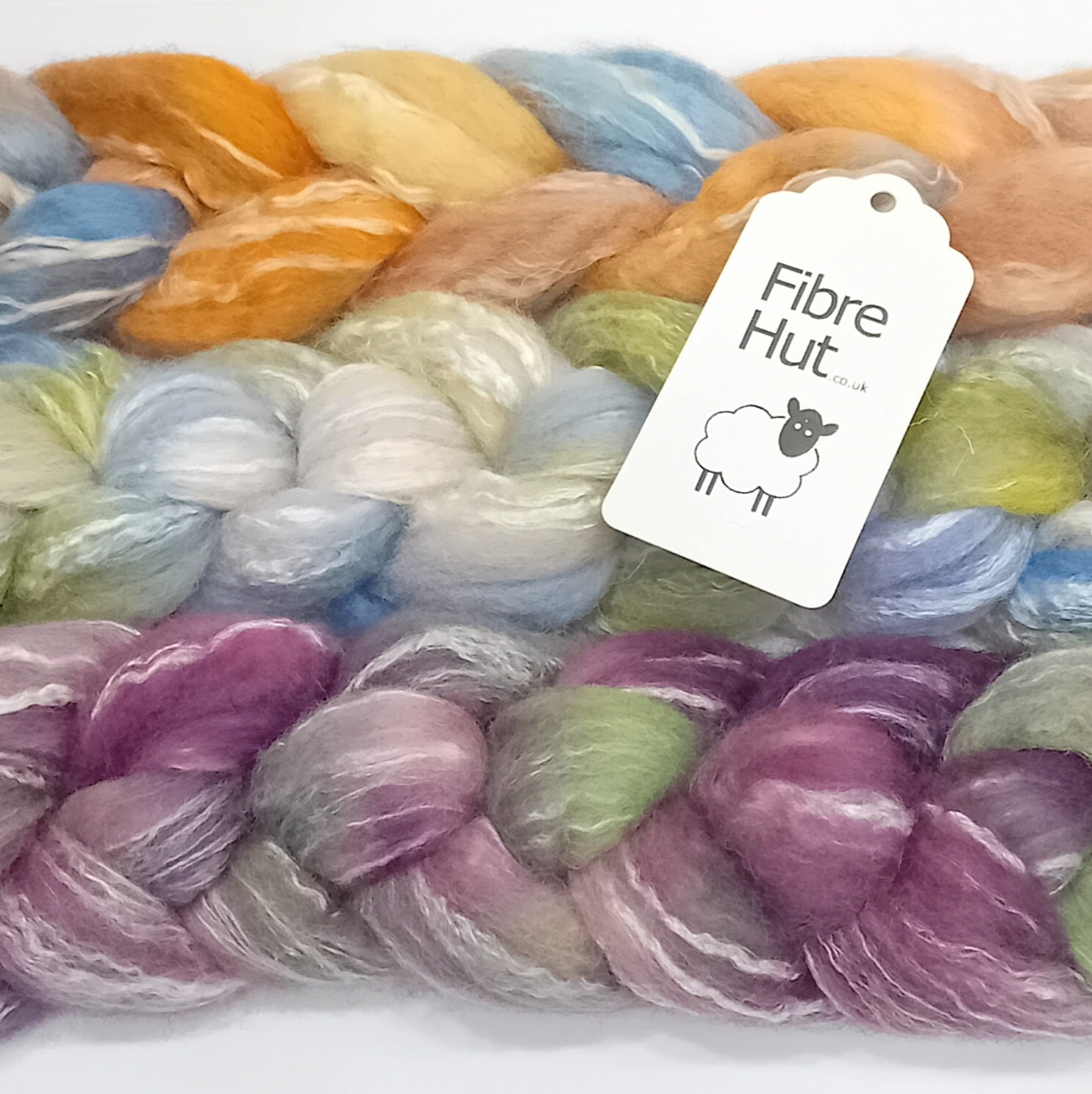 Hand dyed combed wool fibre top at Fibrehut