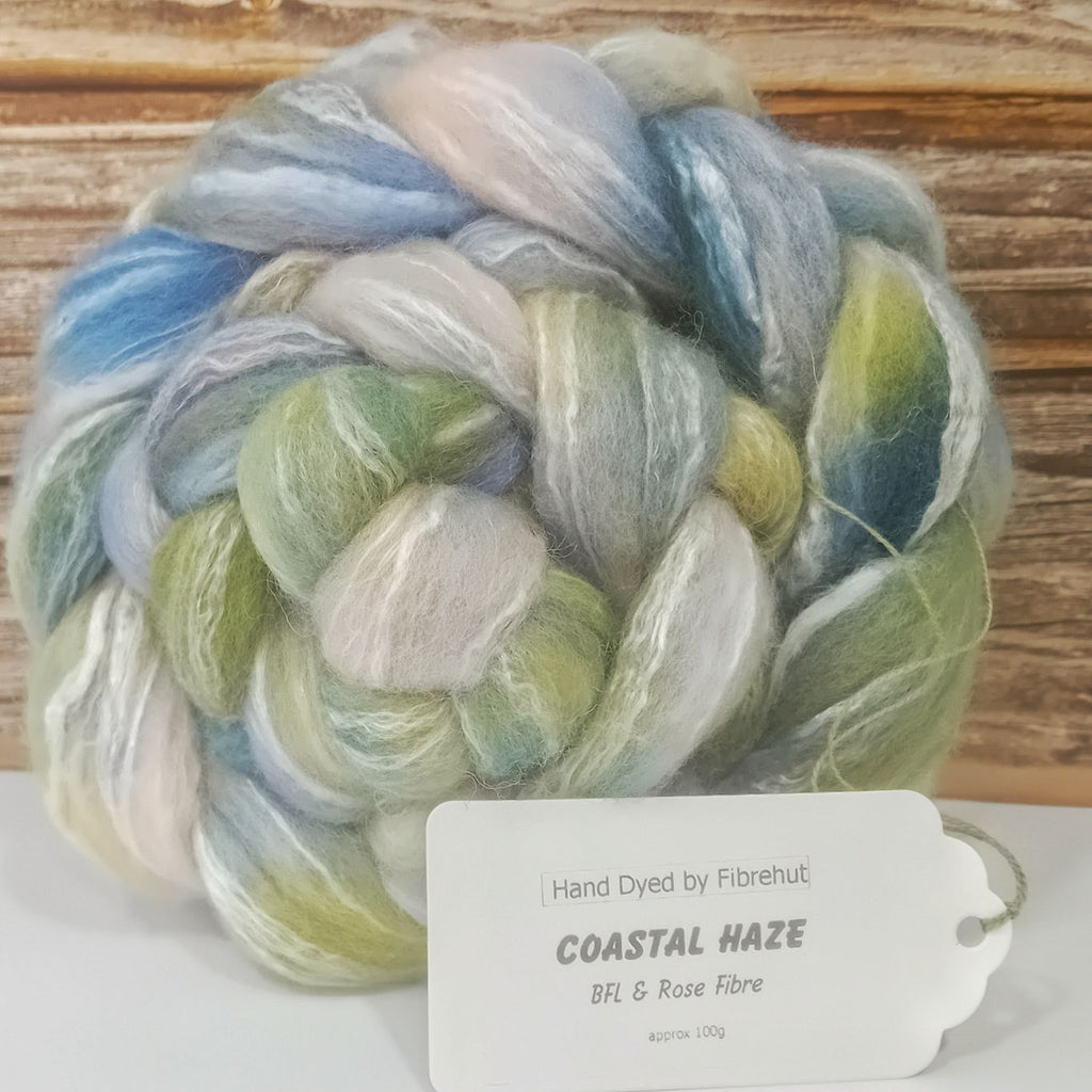 hand dyed bfl and rose fibre
