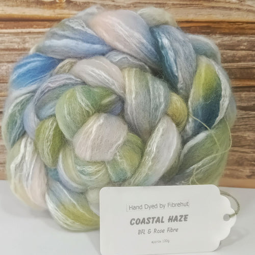 hand dyed bfl and rose fibre