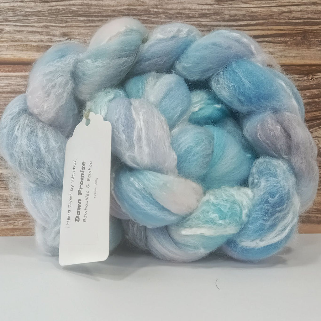 hand dyed rambouillet wool and bamboo fibre