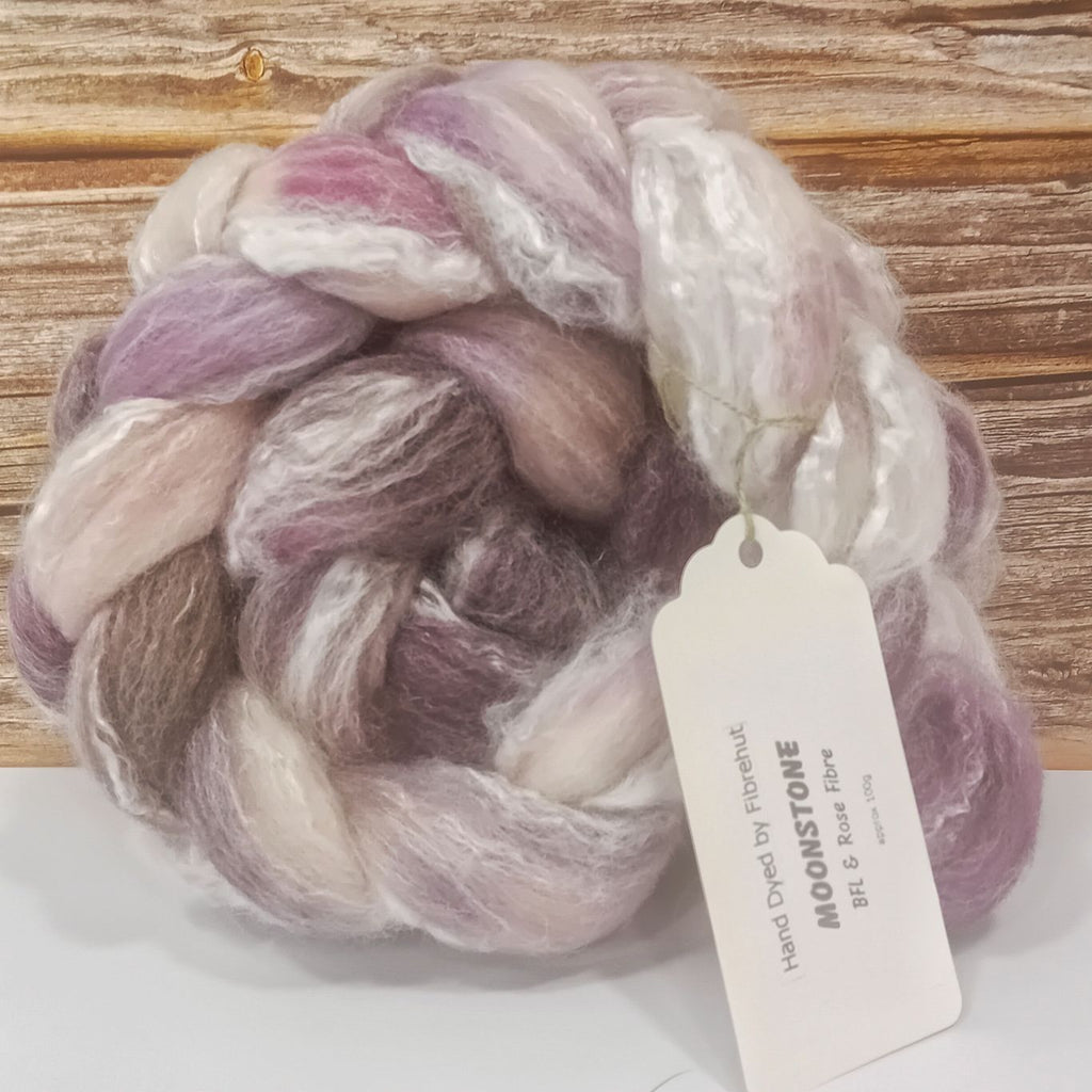 hand dyed bfl and rose fibre