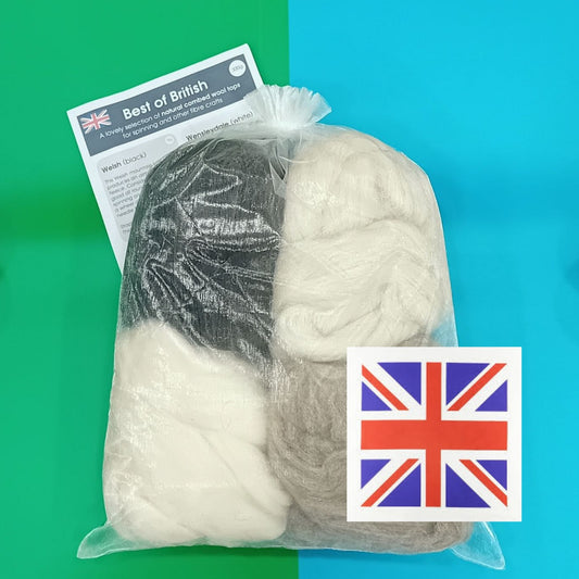 A bag of the best of British sheep breeds combed wool top for spinning