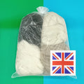 A bag of the best of British sheep breeds combed wool top for spinning