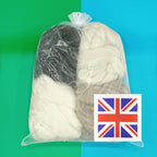 A bag of the best of British sheep breeds combed wool top for spinning