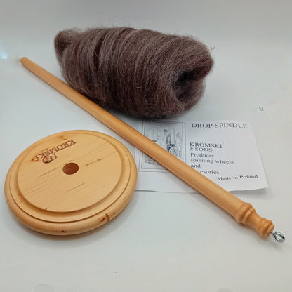 drop spindlle with wool