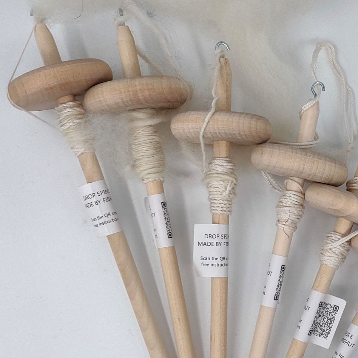 Drop Spindle for hand spinning wool fleece into yarn FibreHut