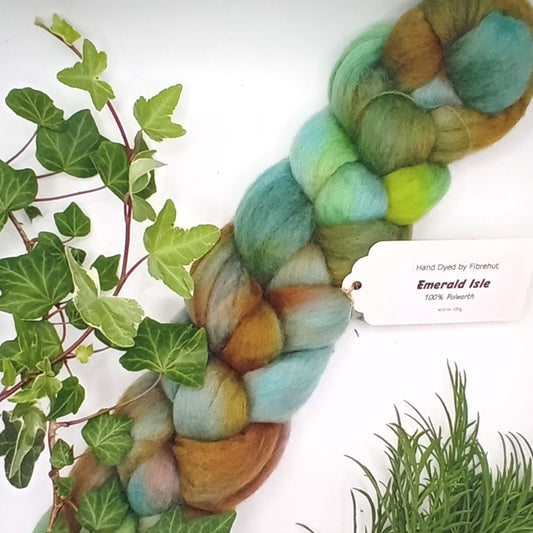 Hand dyed polwarth combed wool top