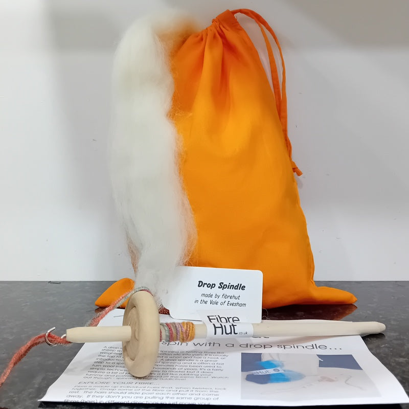 Beginners drop spindle yarn spinning kit