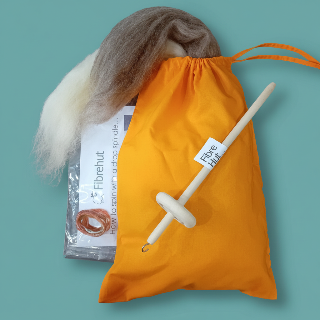 Drop spindle yarn spinning craft set