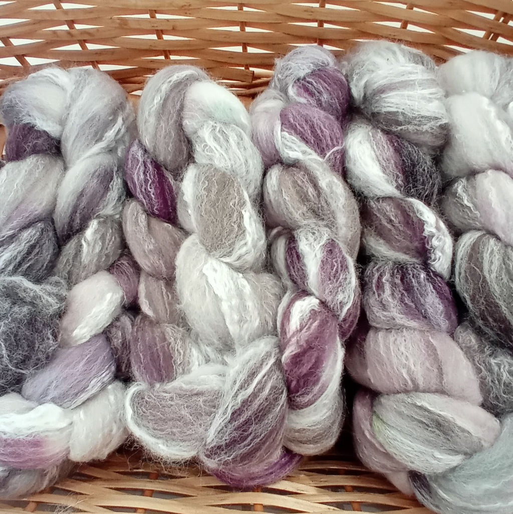 hand dyed bfl and rose fibre