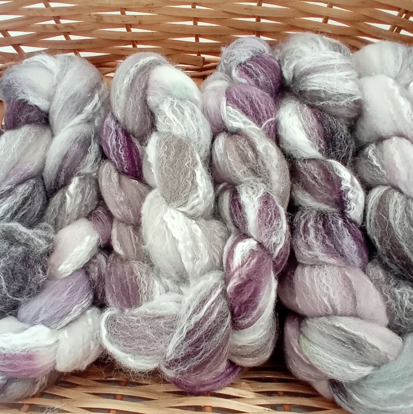 hand dyed bfl and rose fibre