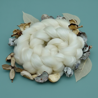 Leicester-Rose BFL and Rose fibre top natural white 100g