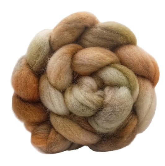 hand dyed combed wool top for spinning