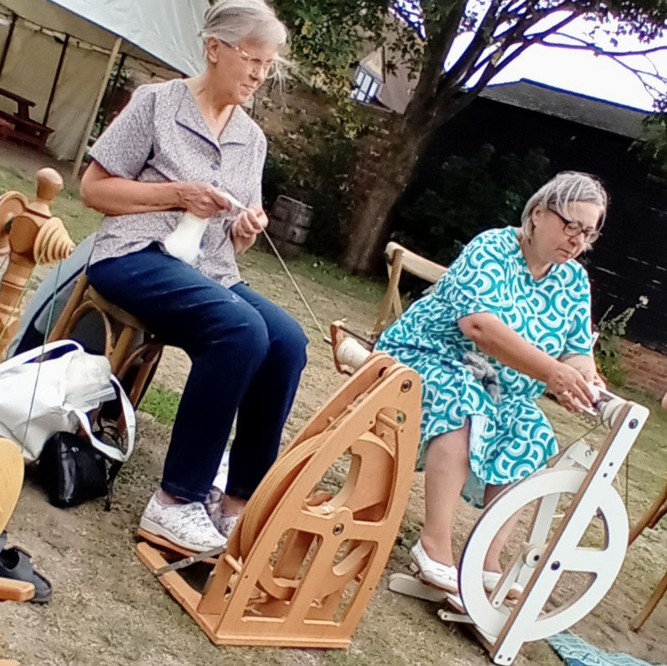 using a spinning wheel