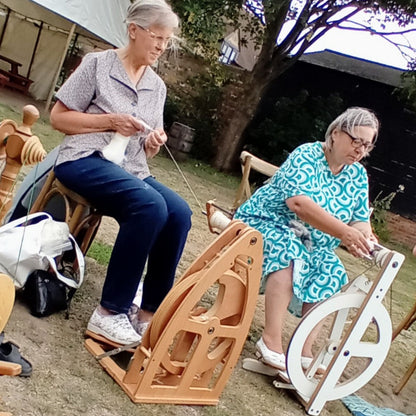 using a spinning wheel